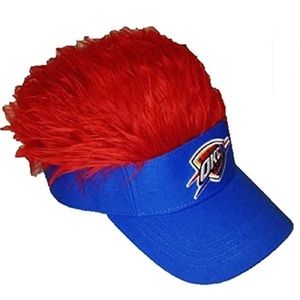 🏀 NBA Oklahoma City Thunder with Orange Flair Hair Visor
